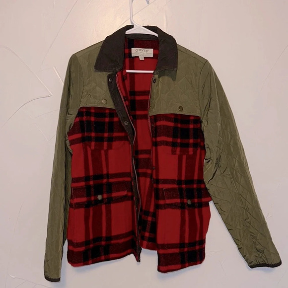 ORVIS Plaid Wool Quilted Jacket EUC M